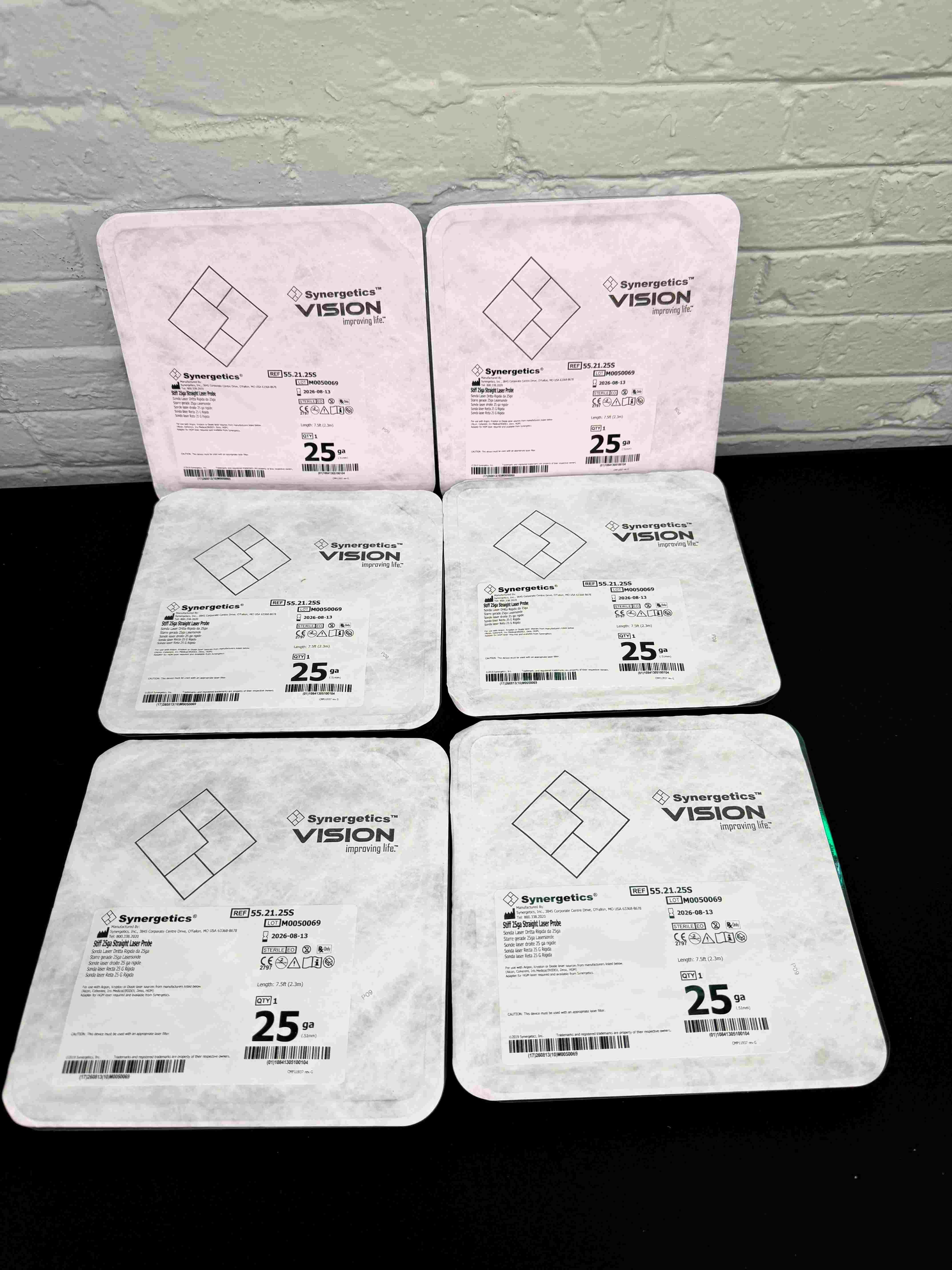 Synergetics Stiff 25ga Straight Laser Probe – Lot of 6 - EXP: 2026