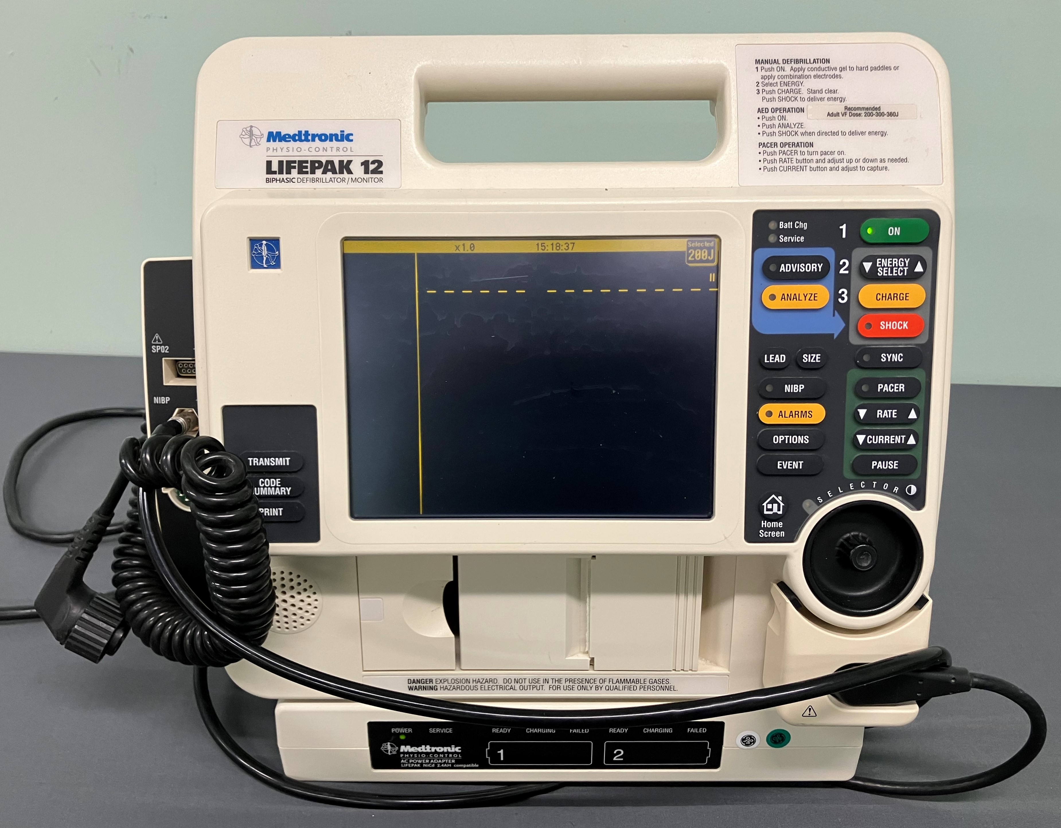 Medtronic Physio-Control Lifepak 12 Biphasic Defibrillator / Monitor