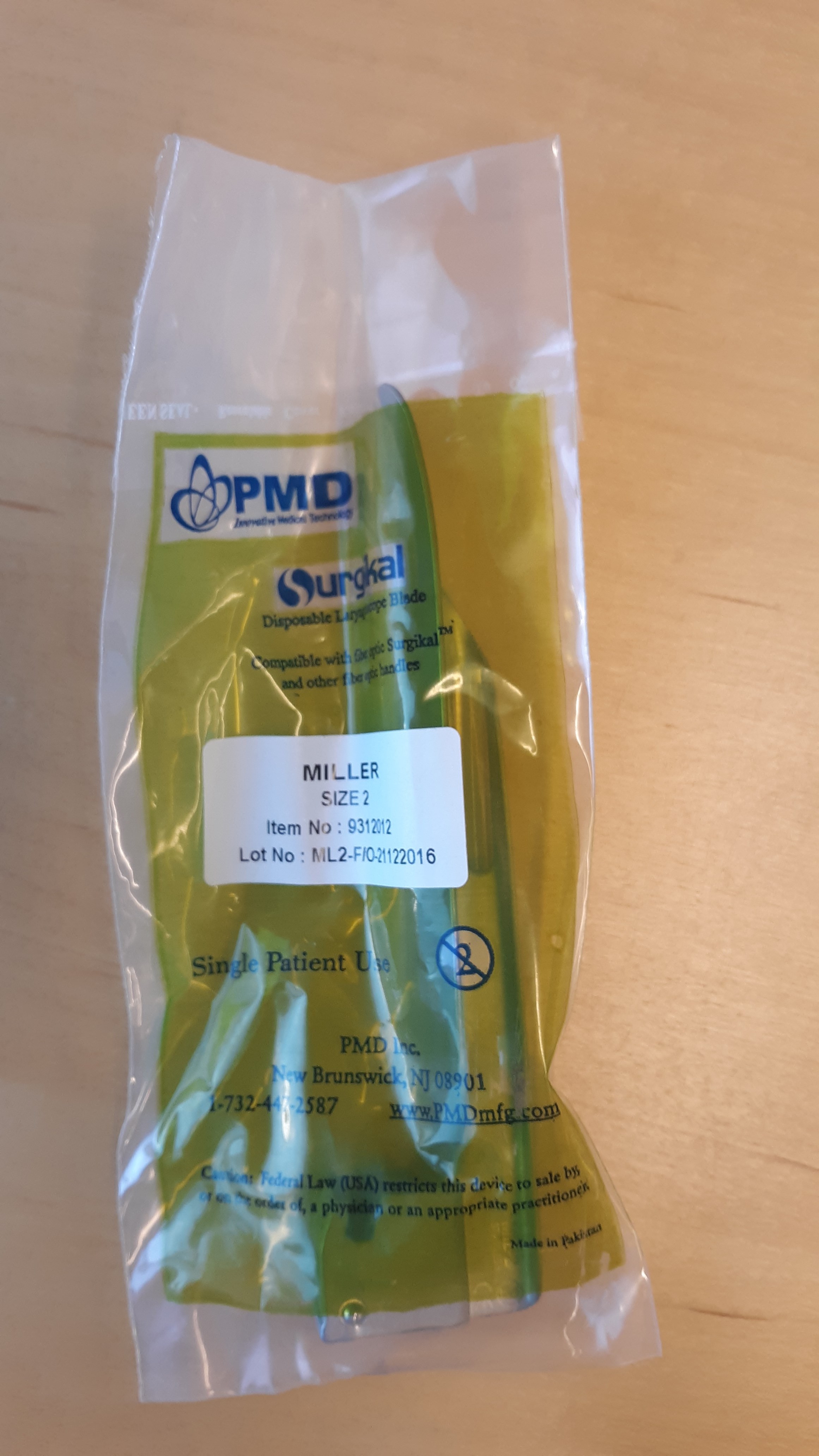PMD Surgikal MILLER Disposable Laryngoscope Blade (Size 2) - 20 Pack